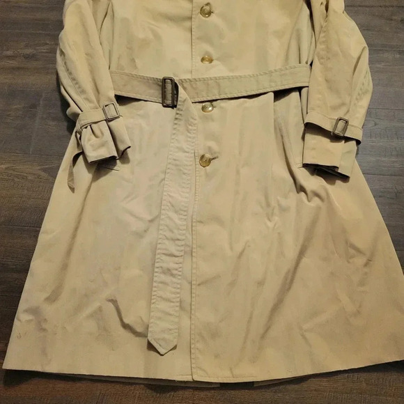 Vintage Bill Blass Classic Menswear Inspired Trench Coat Jacket Khaki Brown Tan - Picture 4 of 11